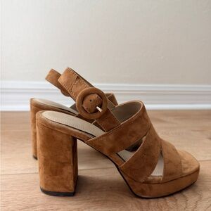 White House Black Market Tan Platform Sandals